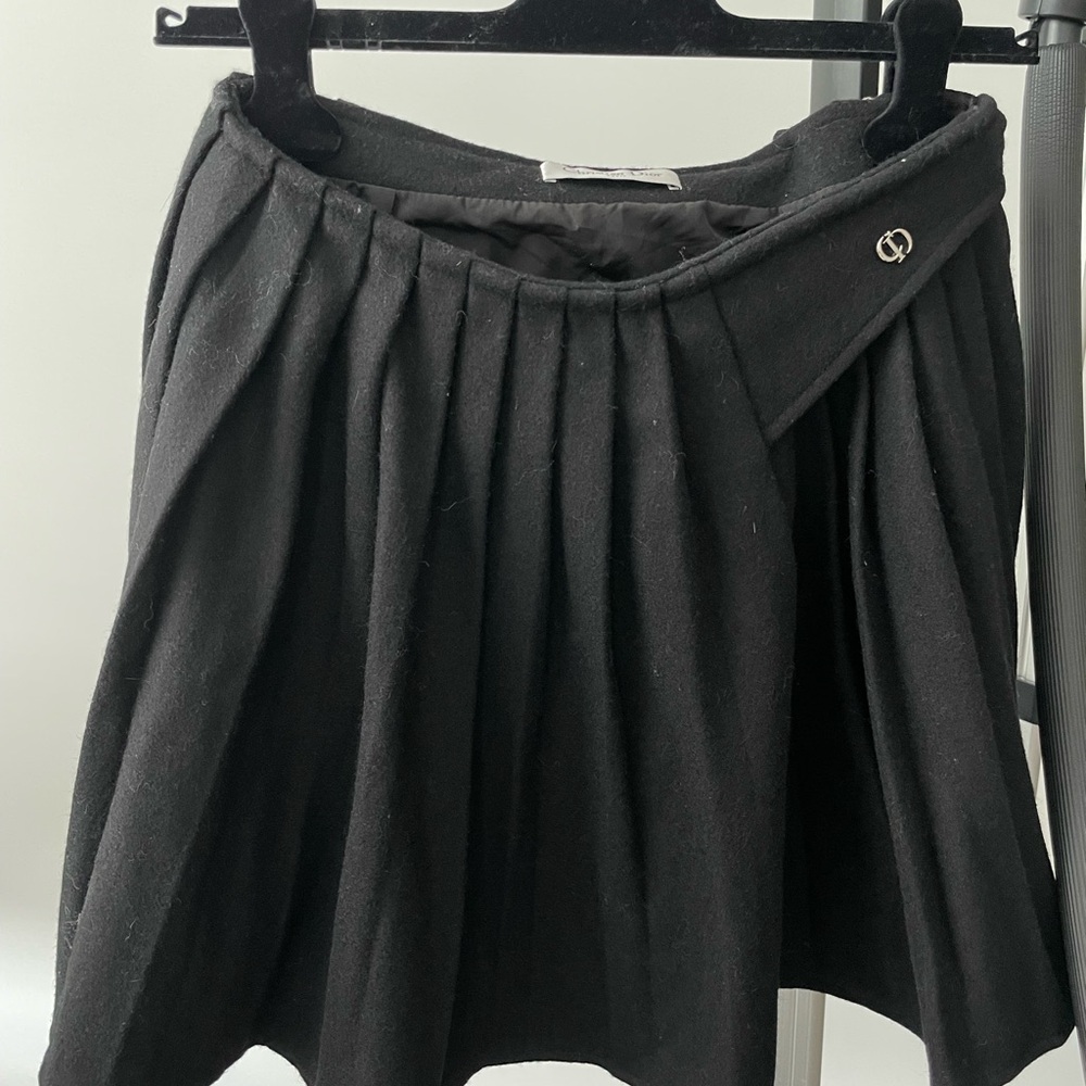 Christian Dior Wool Black Pleated Skirt